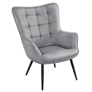 Alden Design Faux Leather Wingback Accent Chair for $199