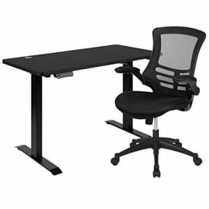 Flash Furniture 48"W x 24"D Black Electric Height Adjustable Stand Up Desk with Black Mesh Swivel for $488