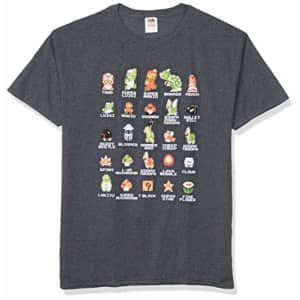 Nintendo Men's Pixel Cast T-Shirt, Gray, x-Large for $20