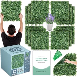 Creative Space Artificial Boxwood Wall Panel 12-Pack for $108