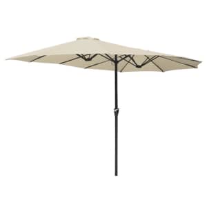 15-Foot Patio Twin Umbrella for $100 15-Foot Patio Twin Umbrella for $100