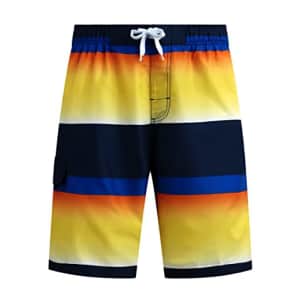 Kanu Surf Men's Standard Mirage Swim Trunks (Regular & Extended Sizes), Waterfront Navy/Orange, for $14