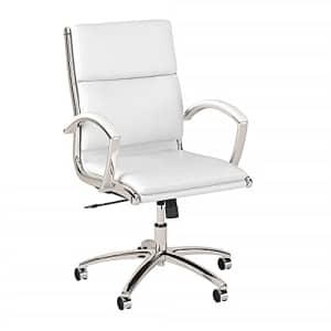 Bush Furniture Bush Business Furniture Modelo Mid Back Leather Executive Office Chair, White for $96