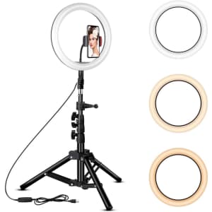 Rovtop 10" Ring Light with Tripod Stand for $26 Rovtop 10" Ring Light with Tripod Stand for $26