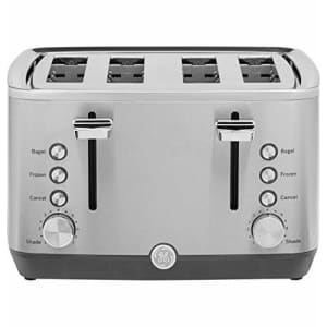 GE 4-Slice Toaster, Easy-to Use 1500 Watt Toaster with Pre-Set Controls for 7 Shade Settings, for $86