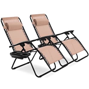 Goplus Zero Gravity Chair, Adjustable Folding Reclining Lounge Chair with Pillow and Cup Holder, for $116 Goplus Zero Gravity Chair, Adjustable Folding Reclining Lounge Chair with Pillow and Cup Holder, for $116