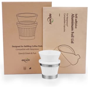 Recaps Reusable Refillable Coffee Pod Holder w/ Lids for $13