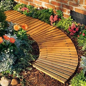 Plow & Hearth Roll Out Wooden Curved Garden Pathway for $36