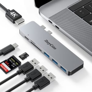 RayCue 7-in-1 USB Hub Adapter for MacBook Pro/Air for $16