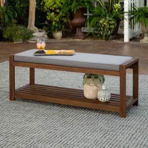 Walker Edison 2-Person Outdoor Wooden Bench for $140 Walker Edison 2-Person Outdoor Wooden Bench for $140