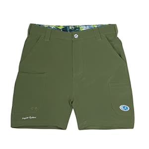 Mossy Oak Men's Standard Fishing Shorts Quick Dry Flex, Olivine, Small for $34
