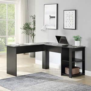 Merax Home Office L-Shaped Corner Computer Desk Study Workstation Furniture with 2 Open Storage for $99