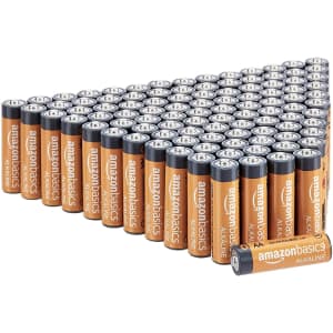 AmazonBasics AA Alkaline Batteries 100-Pack for $23 AmazonBasics AA Alkaline Batteries 100-Pack for $23