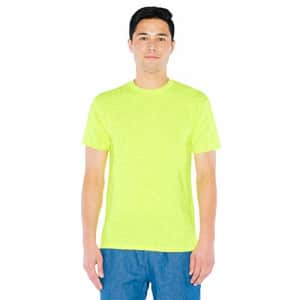 American Apparel Men's 50/50 Crewneck Short Sleeve T-Shirt, 2-Pack, Neon Heather Yellow, X-Large for $15 American Apparel Men's 50/50 Crewneck Short Sleeve T-Shirt, 2-Pack, Neon Heather Yellow, X-Large for $15