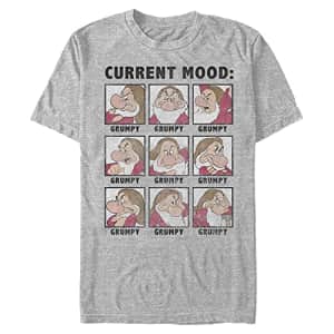 Disney Men's Princess Current Mood Grumpy T-Shirt, Athletic Heather, 4X-Large for $17