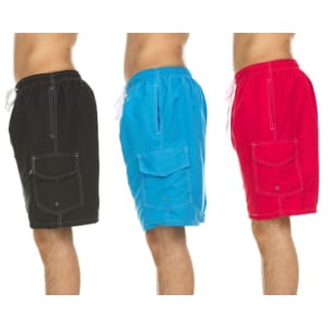 Men's Quick-Dry Swim Shorts w/ Cargo Pockets 3-Pack for $29 Men's Quick-Dry Swim Shorts w/ Cargo Pockets 3-Pack for $29