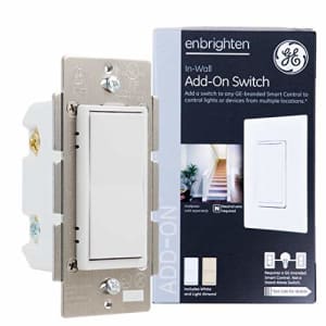 GE Enbrighten Add-On Switch for GE Z-Wave/GE Zigbee Smart Lighting Controls, Works with Alexa, for $24 GE Enbrighten Add-On Switch for GE Z-Wave/GE Zigbee Smart Lighting Controls, Works with Alexa, for $24