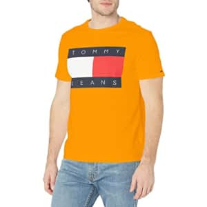 Tommy Hilfiger Men's Tommy Jeans Short Sleeve Logo T Shirt, Florida Orange, MD for $37 Tommy Hilfiger Men's Tommy Jeans Short Sleeve Logo T Shirt, Florida Orange, MD for $37