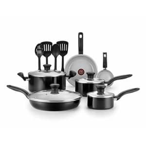 T-fal Cookw G917SE64 Initiatives Ceramic Nonstick Dishwasher Safe Toxic Free 14-Piece Cookware Set, for $136