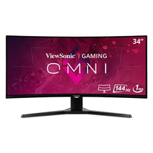 ViewSonic OMNI VX3418-2KPC 34 Inch Ultrawide Curved 1440p 1ms 144Hz Gaming Monitor with Adaptive for $400