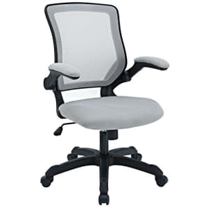 Modway Veer Office Chair with Mesh Back and Vinyl Seat With Flip-Up Arms in Gray for $90