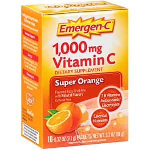 Emergen-C Dietary Supplement with 1000mg Vitamin C (Super Orange Flavor, 0.32 Ounce (Pack of 30) for $14