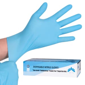 3-mil Disposable Nitrile Gloves 100-Pack for $12