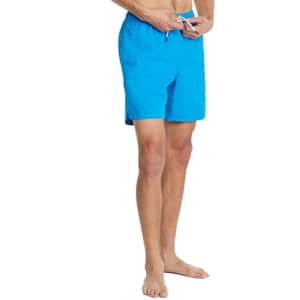 Tommy Hilfiger Men's Standard 7" Swim Trunks, Blue Blitz, XL for $24
