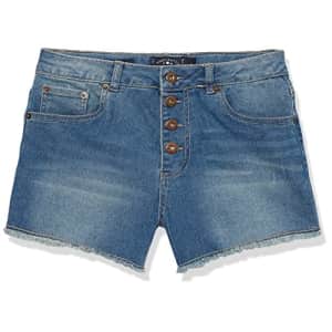 Lucky Brand Girls' 5-Pocket Cuffed Stretch Denim Shorts, Ada High Waist, 12 for $22