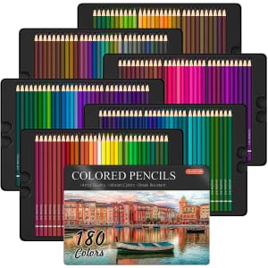 Shuttle Art 180-Count Colored Pencil Set with 4 Sharpeners for $31