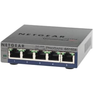 Netgear Prosafe Plus Gs105E 5-Port Gigabit Ethernet Switch - Switch - Unmanaged - 5 X 10/100/1000 - for $60