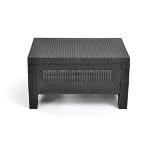 Keter Corfu Coffee Table Modern All Weather Outdoor Patio Garden Backyard Furniture, Charcoal for $90