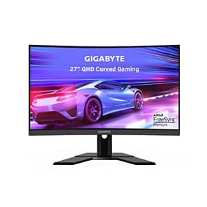 GIGABYTE G27QC A (27" 165Hz 1440P Curved Gaming Monitor, 2560 x 1440 VA 1500R Display, 1ms (MPRT) for $290