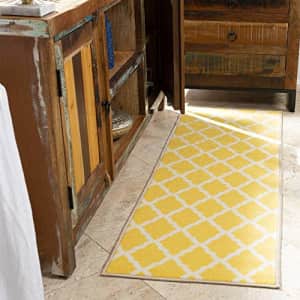 Ottomanson Glamour Collection Non-slip Moroccan Trellis Design Runner Rug, 20" x 59", Yellow for $40 Ottomanson Glamour Collection Non-slip Moroccan Trellis Design Runner Rug, 20" x 59", Yellow for $40