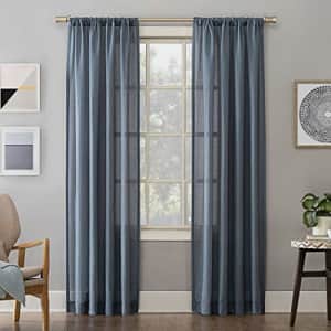 No. 918 Amalfi Linen Blend Textured Sheer Rod Pocket Curtain Panel, 54" x 84", Denim for $22 No. 918 Amalfi Linen Blend Textured Sheer Rod Pocket Curtain Panel, 54" x 84", Denim for $22