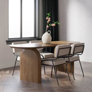 Homary Farmhouse Solid Wood Dining Table for $643