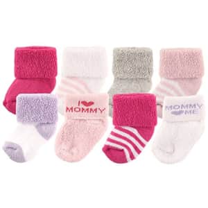 Luvable Friends Unisex Baby Newborn and Baby Terry Socks, Pink Mommy, 6-12 Months for $12