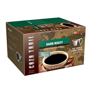 Caza Trail Coffee, Dark Roast, 100 Single Serve Cups for $35