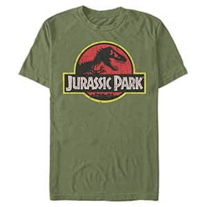 Jurassic Park Men's Classic Movie Logo T-Shirt, Military Green, 3X-Large for $26
