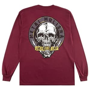 Metal Mulisha Men's Grinding Long Sleeve T-Shirt, Burgundy, Small for $20