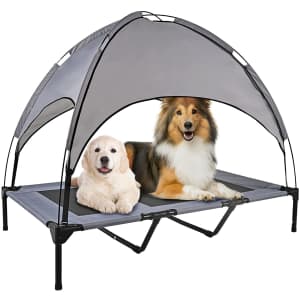 Olsago Elevated Dog Bed with Canopy for $36