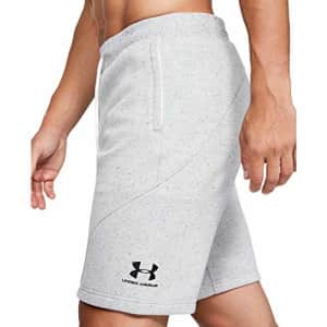 Under Armour Men's Spring Fleece Shorts, Onyx White (112)/Black, Small for $23