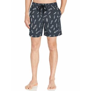 Amazon Brand - Goodthreads Men's 7" Inseam Swim Trunk, Navy Feather Print, Small for $26 Amazon Brand - Goodthreads Men's 7" Inseam Swim Trunk, Navy Feather Print, Small for $26
