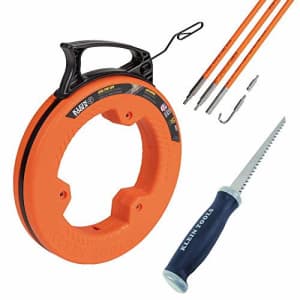 Klein Tools 80022 Wire Pulling Tool Set with 50-Foot Steel Fish Tape, Jab Saw, 12-Foot Lo-Flex Fish for $84 Klein Tools 80022 Wire Pulling Tool Set with 50-Foot Steel Fish Tape, Jab Saw, 12-Foot Lo-Flex Fish for $84