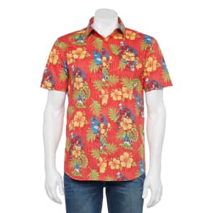 Men's Licensed Character Novelty Button-Down Shirt for $19
