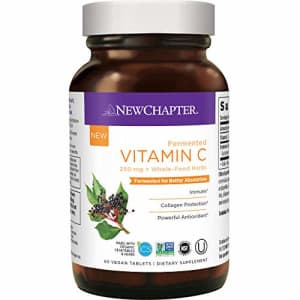 Vitamin C + Elderberry for Immune, New Chapter Fermented Vitamin C, Whole-Food Herbs + Collagen for $8