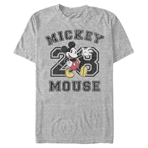 Disney Big & Tall Classic Mickey Mouse Collegiate Men's Tops Short Sleeve Tee Shirt, Athletic for $19