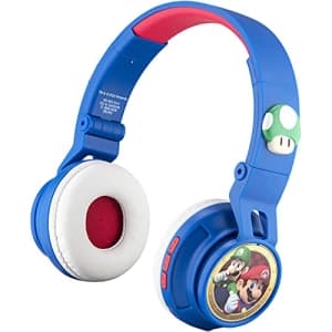 eKids Super Mario Kids Bluetooth Headphones, Wireless Headphones with Microphone Includes Aux Cord, for $30