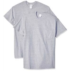 Gildan Men's Ultra Cotton Adult T-Shirt with Pocket, 2-Pack, Sport Grey, X-Large for $11 Gildan Men's Ultra Cotton Adult T-Shirt with Pocket, 2-Pack, Sport Grey, X-Large for $11