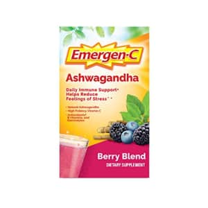 Emergen-C Vitamin C Ashwagandha Drink Mix, Dietary Supplement for Immune Support, Berry Blend - 18 for $9